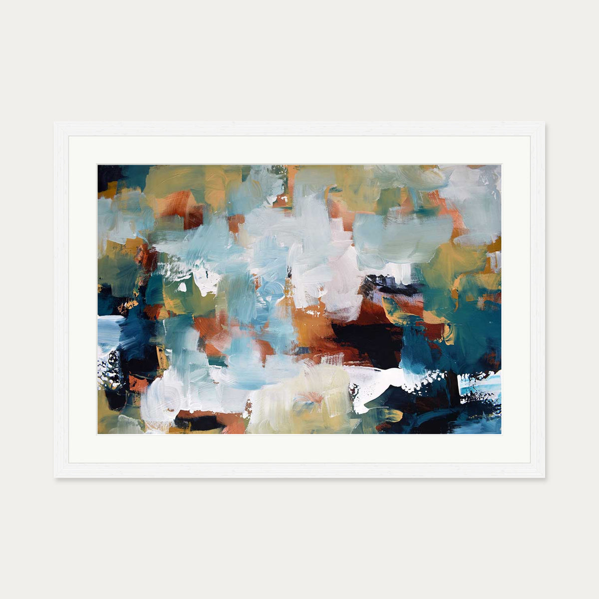 Abstract 476 Art Print — 50 x 70 cm — White Frame