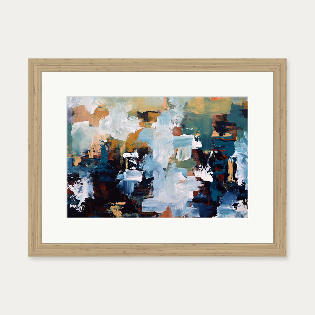 Abstract 477 Art Print — 30 x 40 cm — Oak Frame