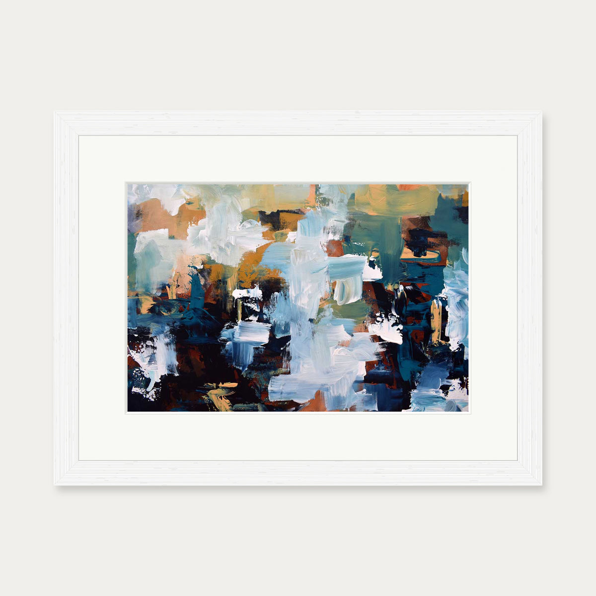 Abstract 477 Art Print — 30 x 40 cm — White Frame