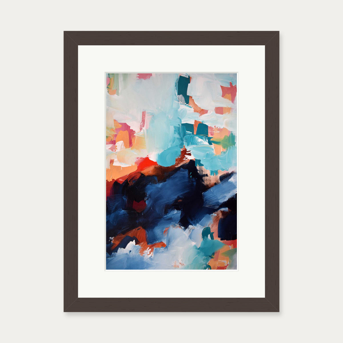 Abstract 478 Art Print — 30 x 40 cm — Brown Frame