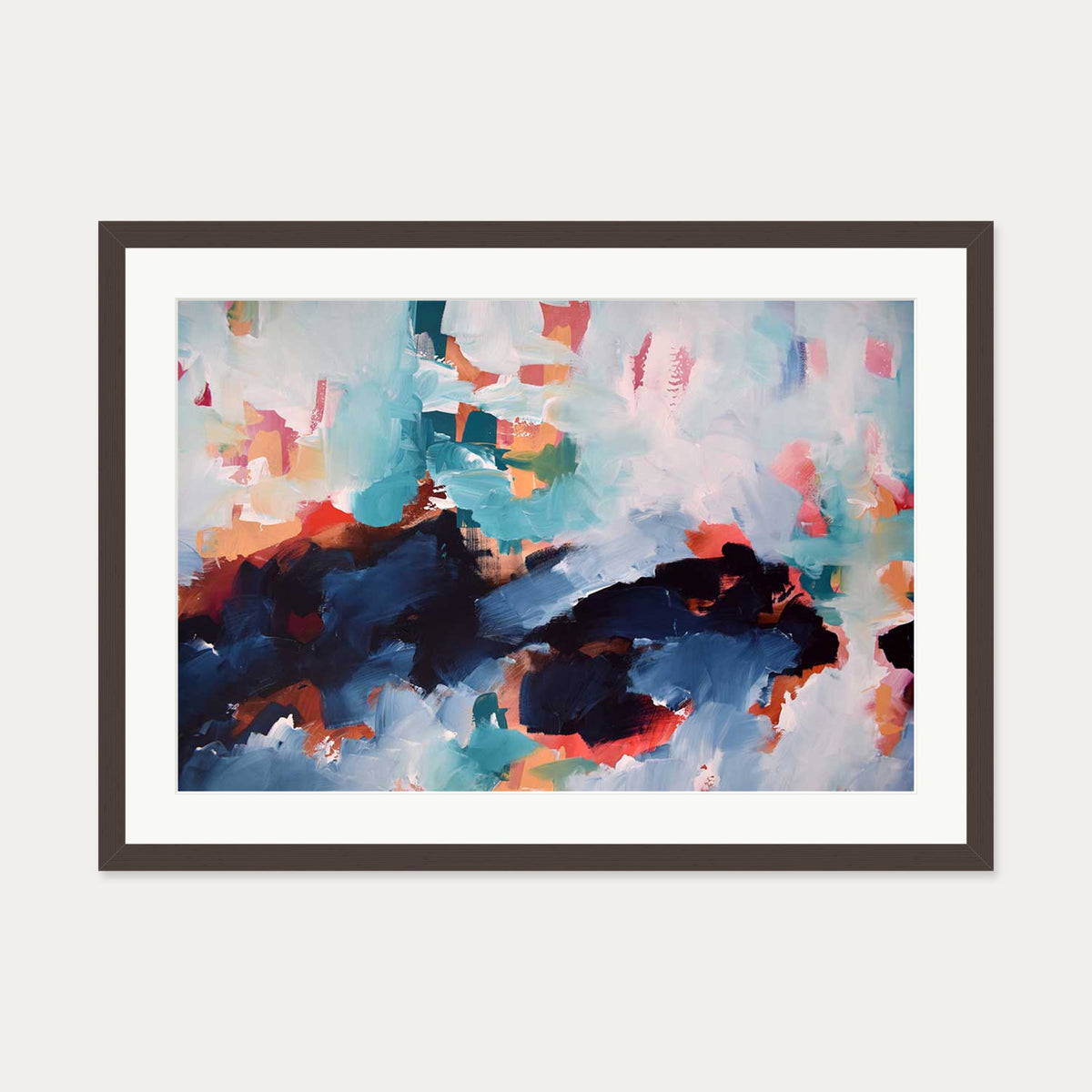 Abstract 479 Art Print — 50 x 70 cm — Brown Frame
