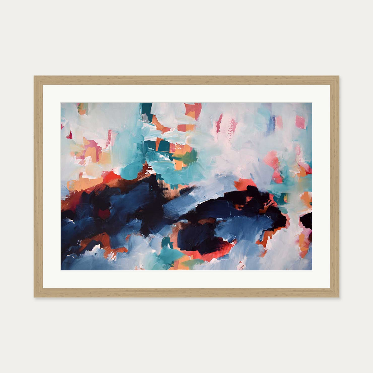 Abstract 479 Art Print — 50 x 70 cm — Oak Frame