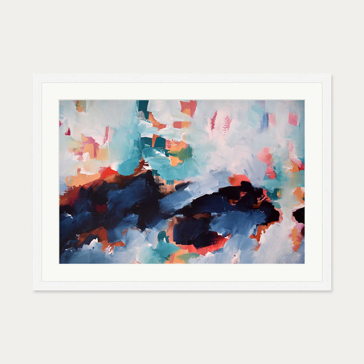 Abstract 479 Art Print — 50 x 70 cm — White Frame