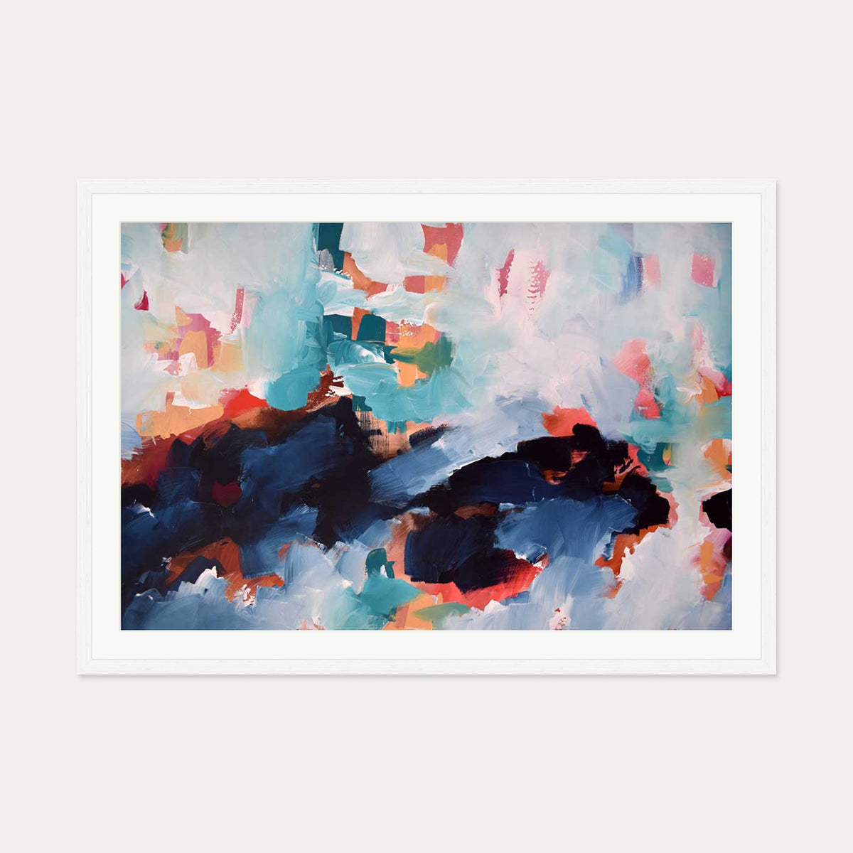 Abstract 479 Art Print — 70 x 100 cm — White Frame