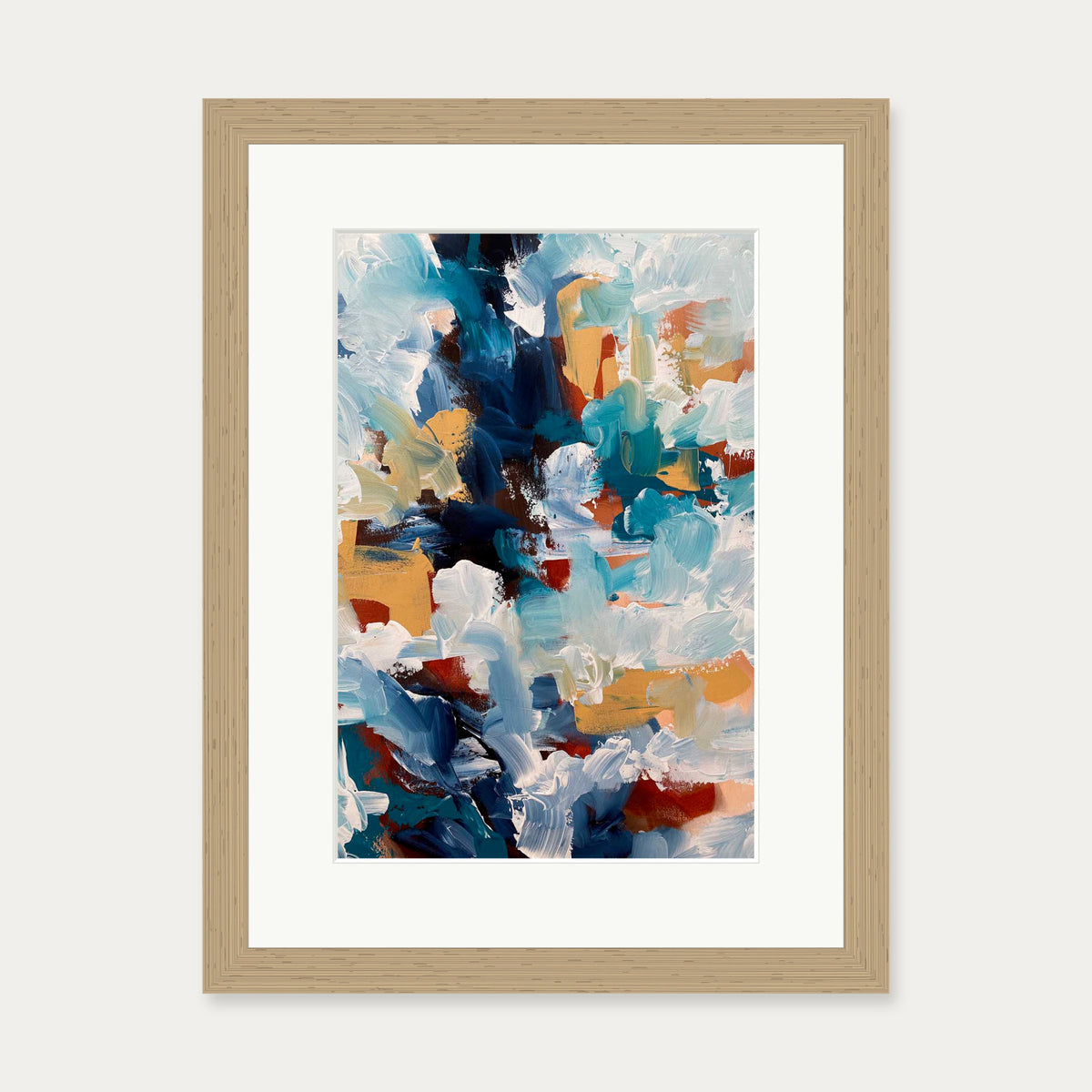Abstract 480 Art Print — 30 x 40 cm — Oak Frame