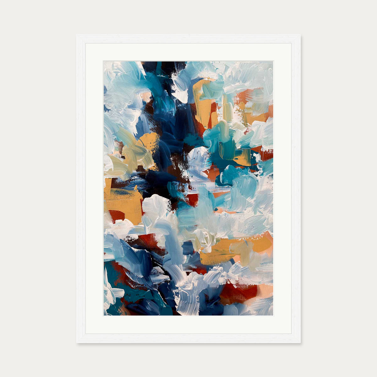 Abstract 480 Art Print — 50 x 70 cm — White Frame