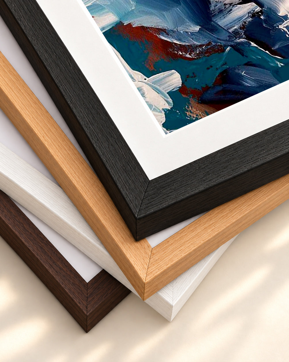 Abstract 480 Art Print — framed print corner with 5 cm mount and bevel