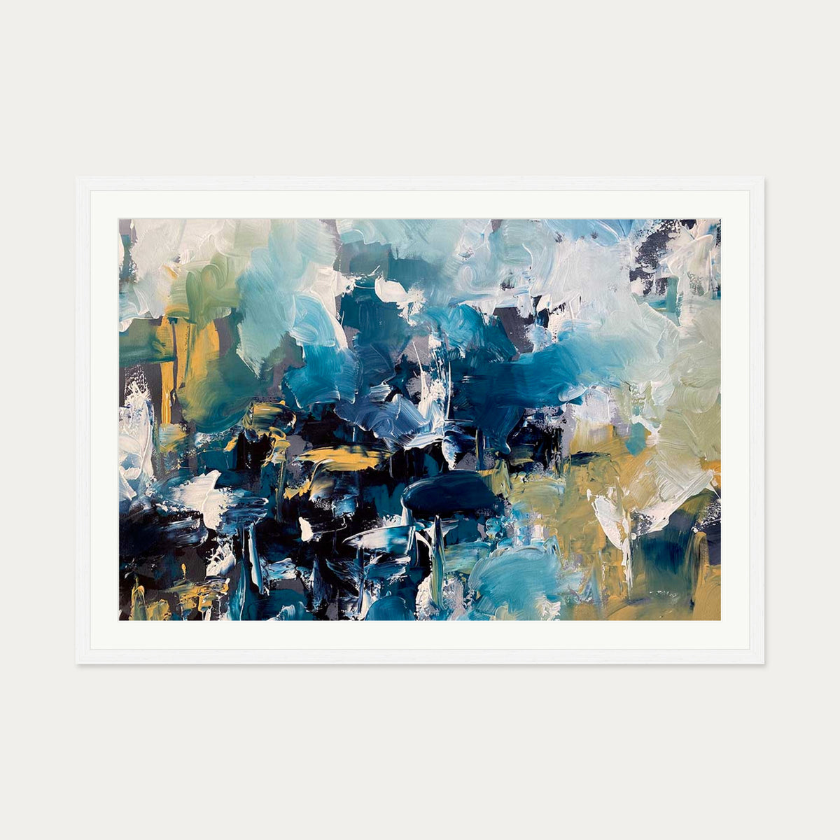 Abstract 481 Art Print — 70 x 100 cm — White Frame