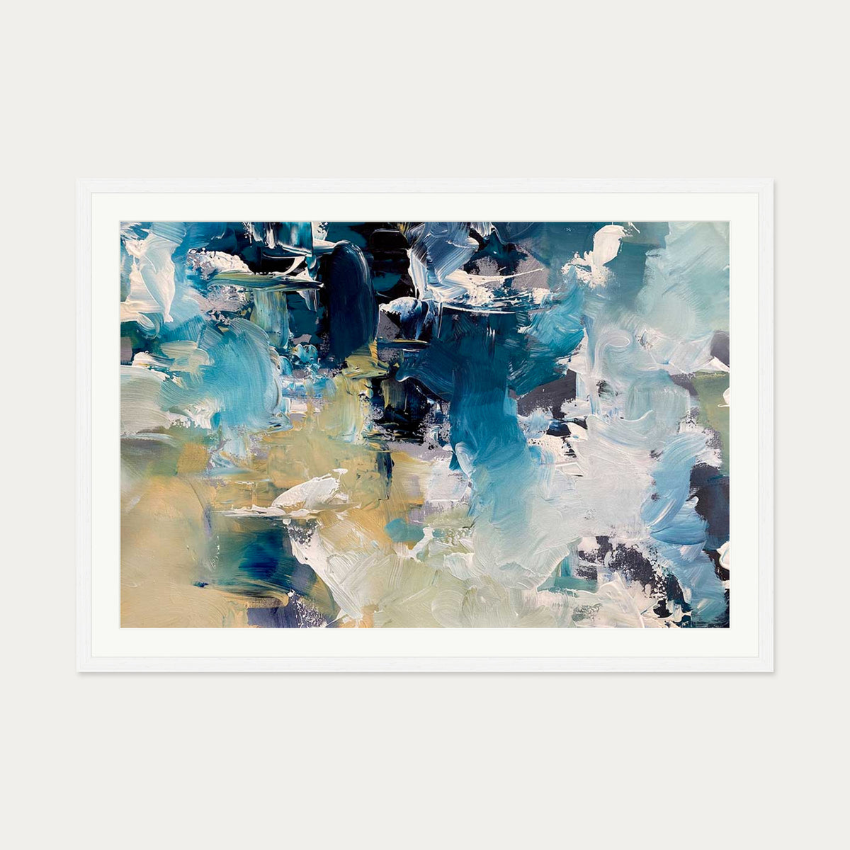Abstract 482 Art Print — 70 x 100 cm — White Frame