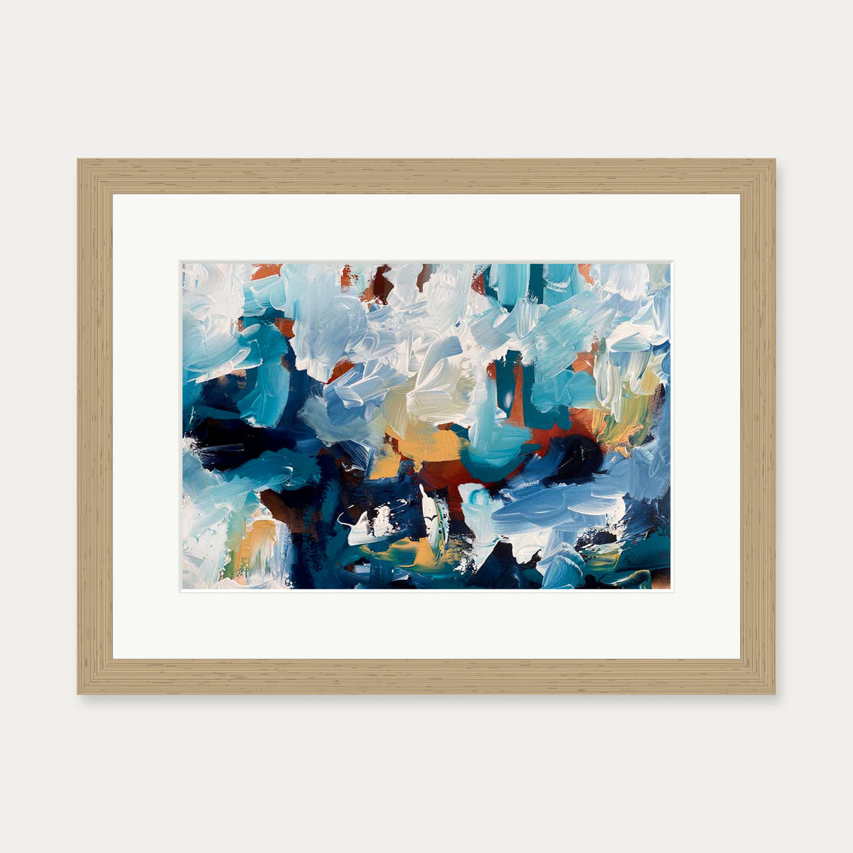 Abstract 483 Art Print — 30 x 40 cm — Oak Frame