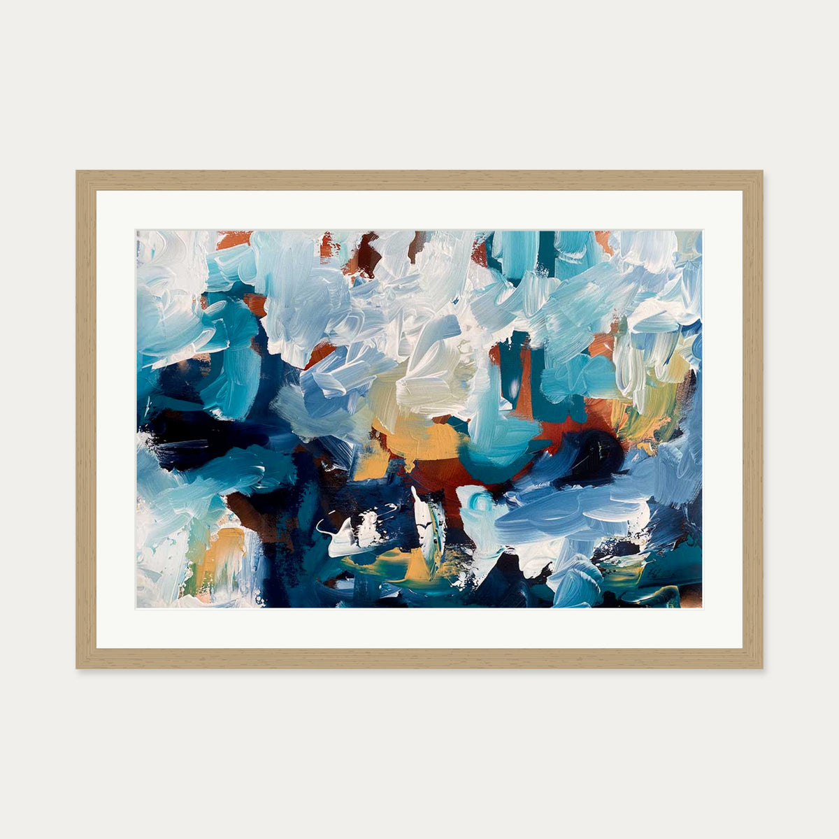 Abstract 483 Art Print — 50 x 70 cm — Oak Frame