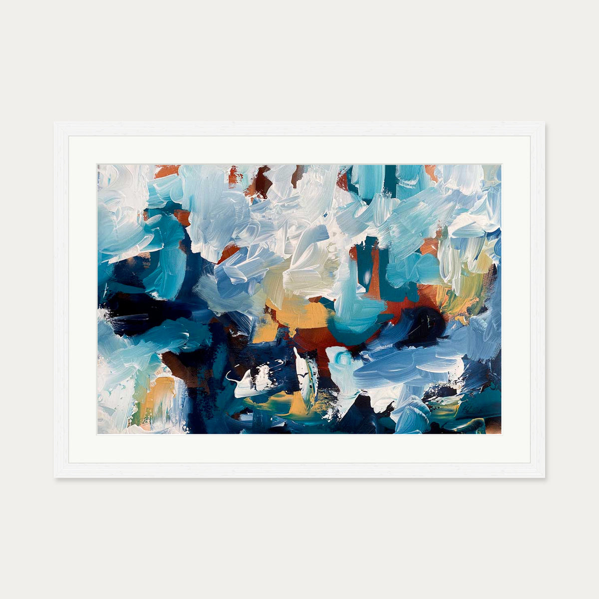 Abstract 483 Art Print — 50 x 70 cm — White Frame
