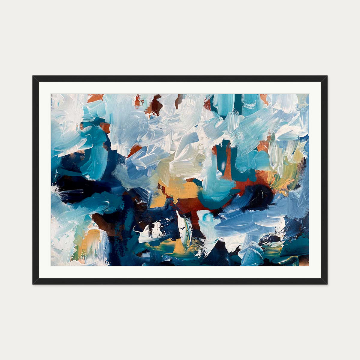 Abstract 483 Art Print — 70 x 100 cm — Black Frame