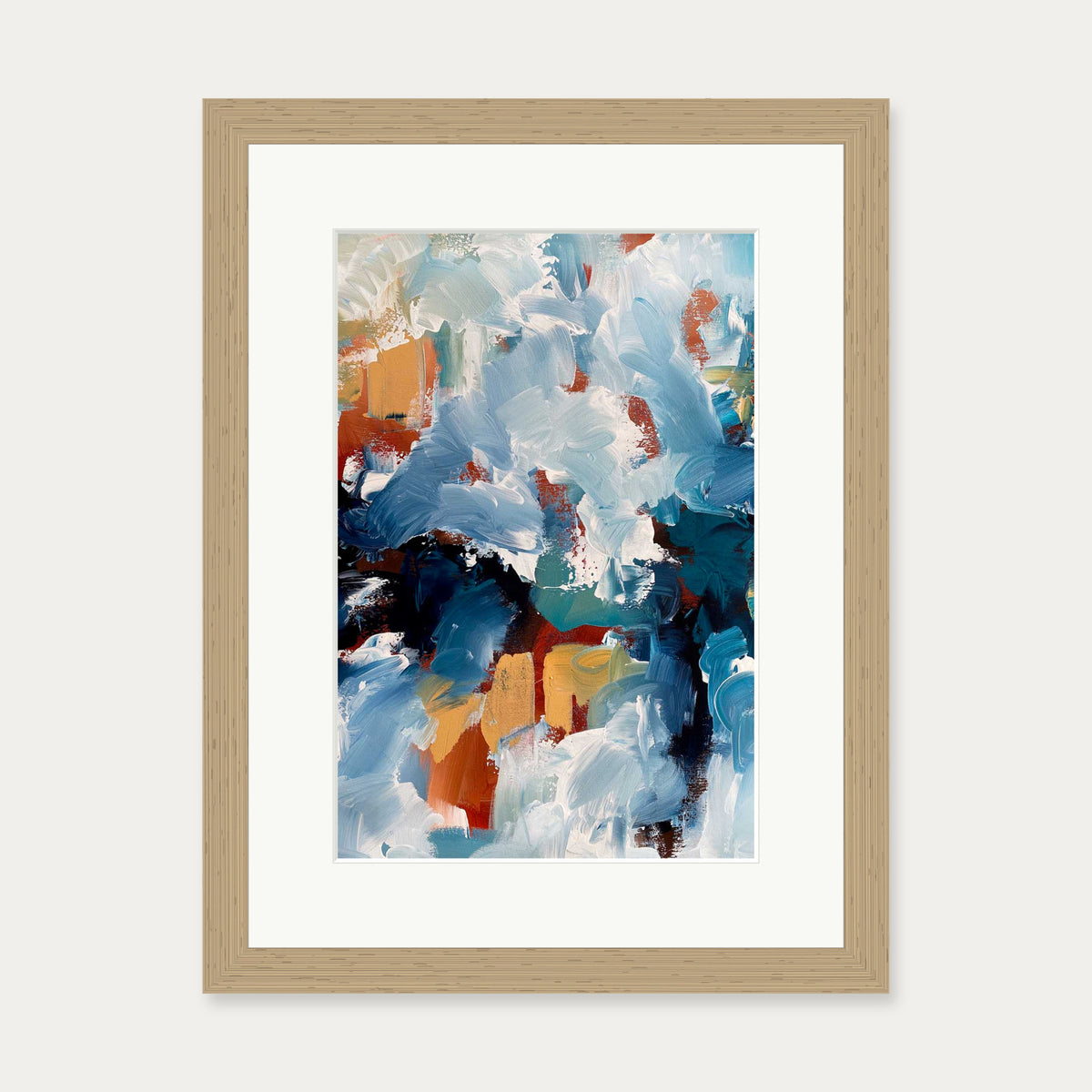 Abstract 484 Art Print — 30 x 40 cm — Oak Frame