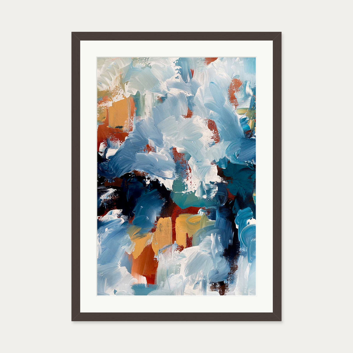 Abstract 484 Art Print — 50 x 70 cm — Brown Frame