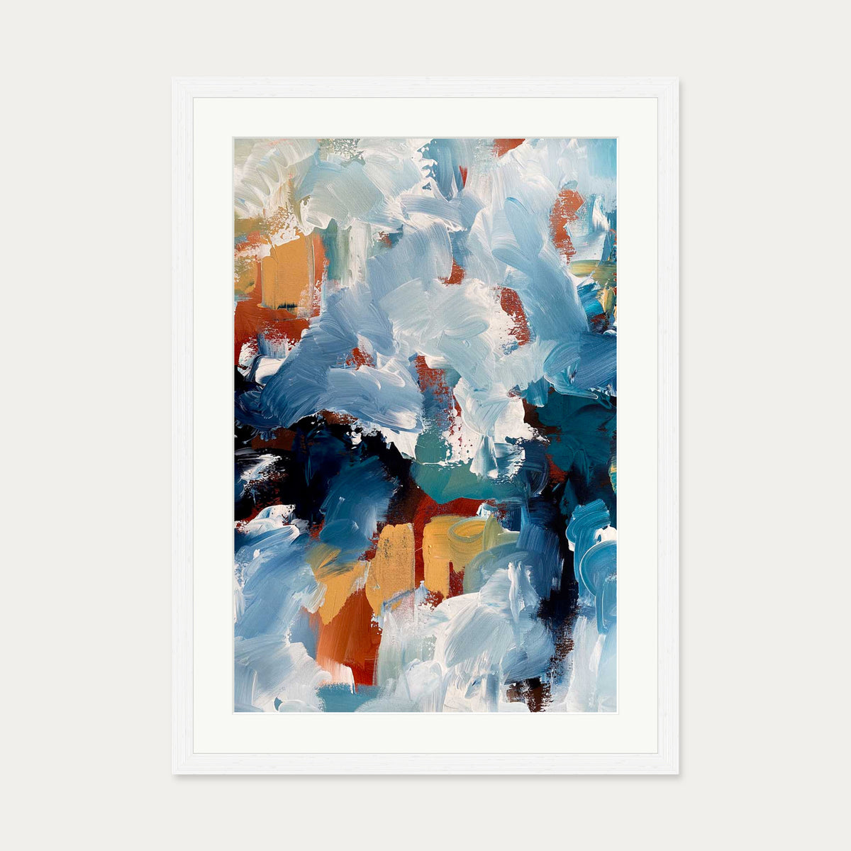 Abstract 484 Art Print — 50 x 70 cm — White Frame