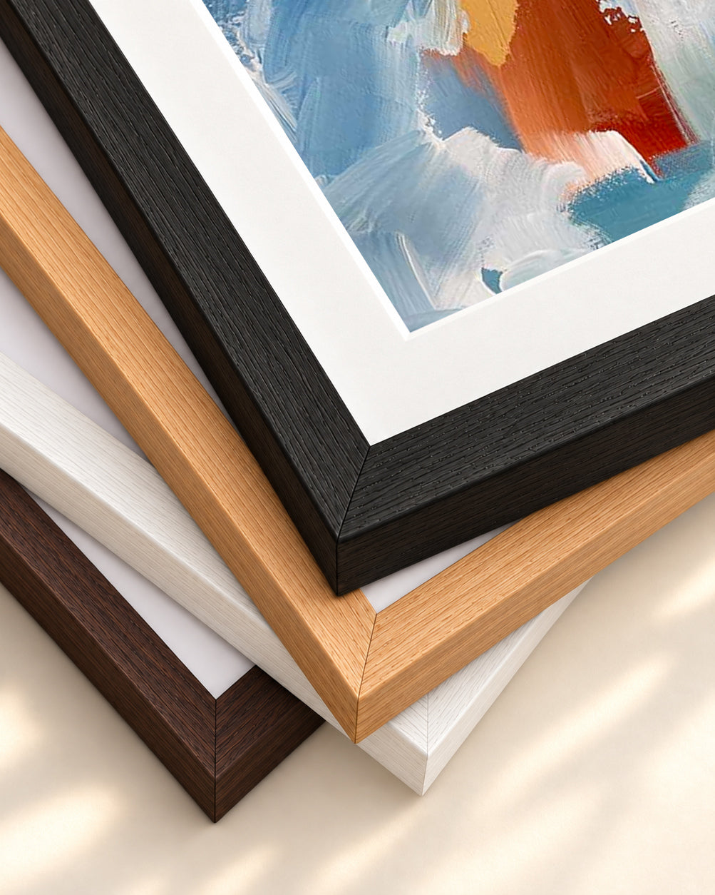 Abstract 484 Art Print — framed print corner with 5 cm mount and bevel