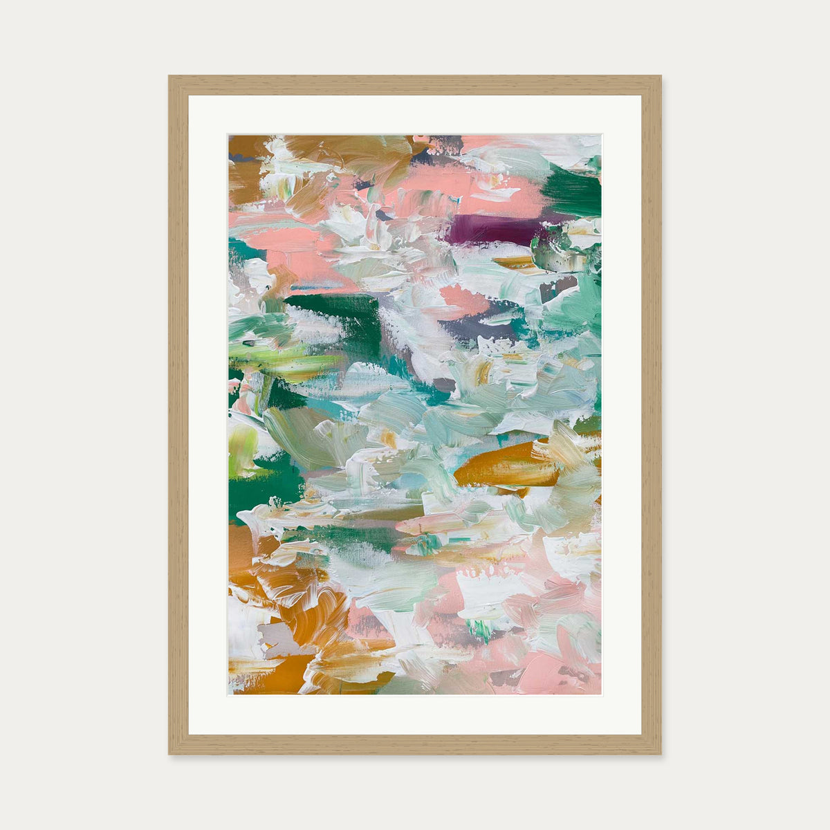 Abstract 485 Art Print — 50 x 70 cm — Oak Frame