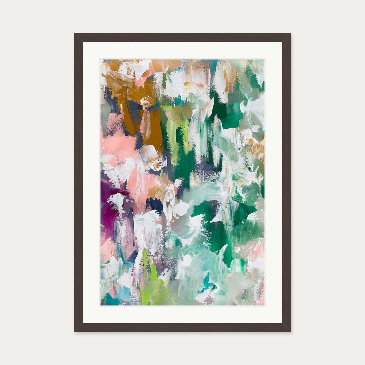 Abstract 486 Art Print — 50 x 70 cm — Brown Frame