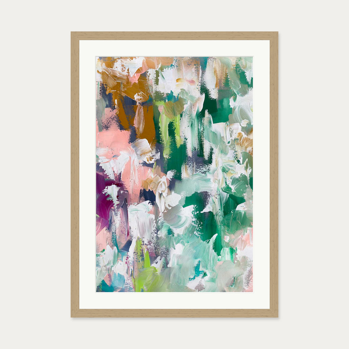 Abstract 486 Art Print — 50 x 70 cm — Oak Frame