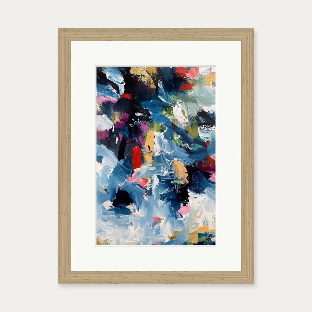 Abstract 487 Art Print — 30 x 40 cm — Oak Frame