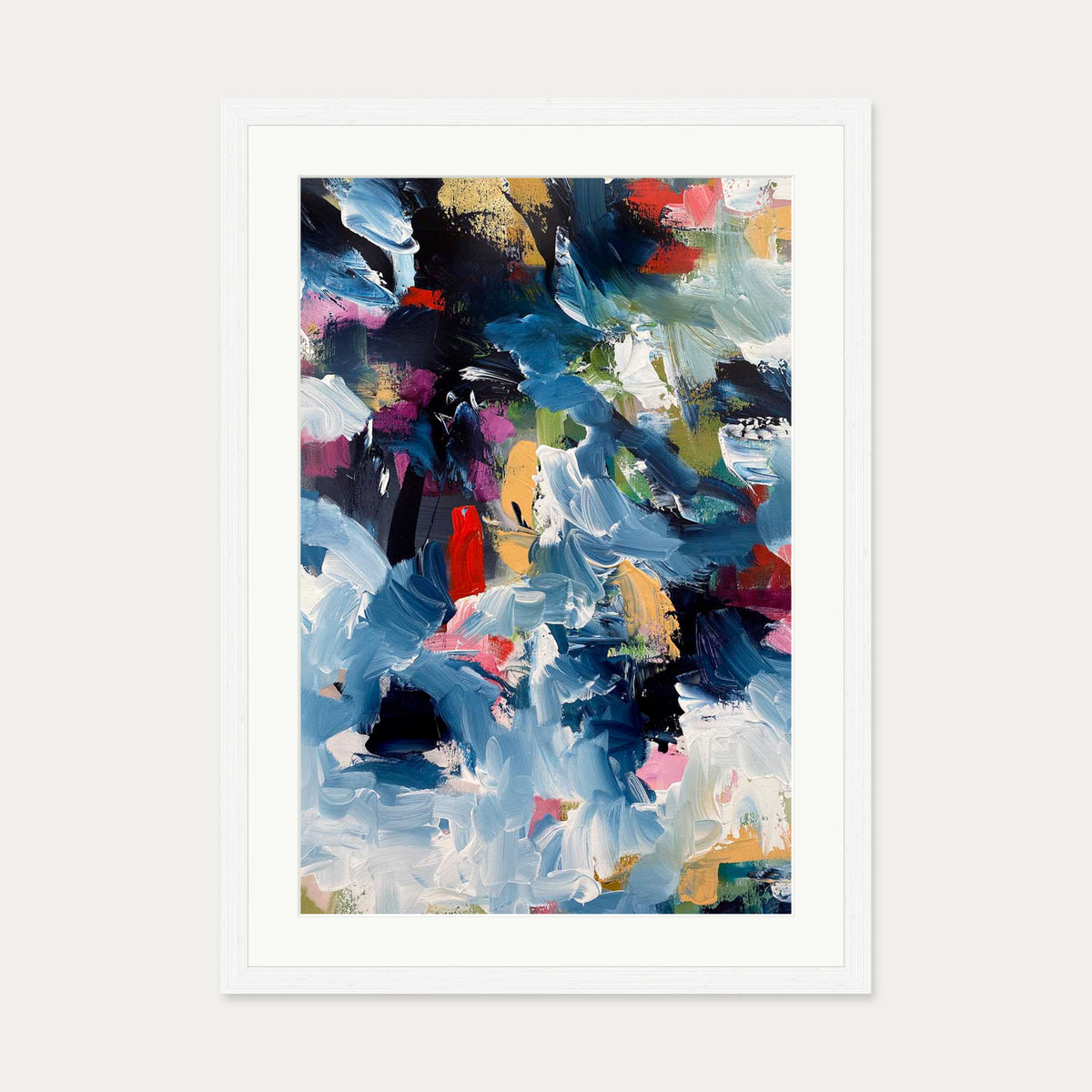 Abstract 487 Art Print — 50 x 70 cm — White Frame