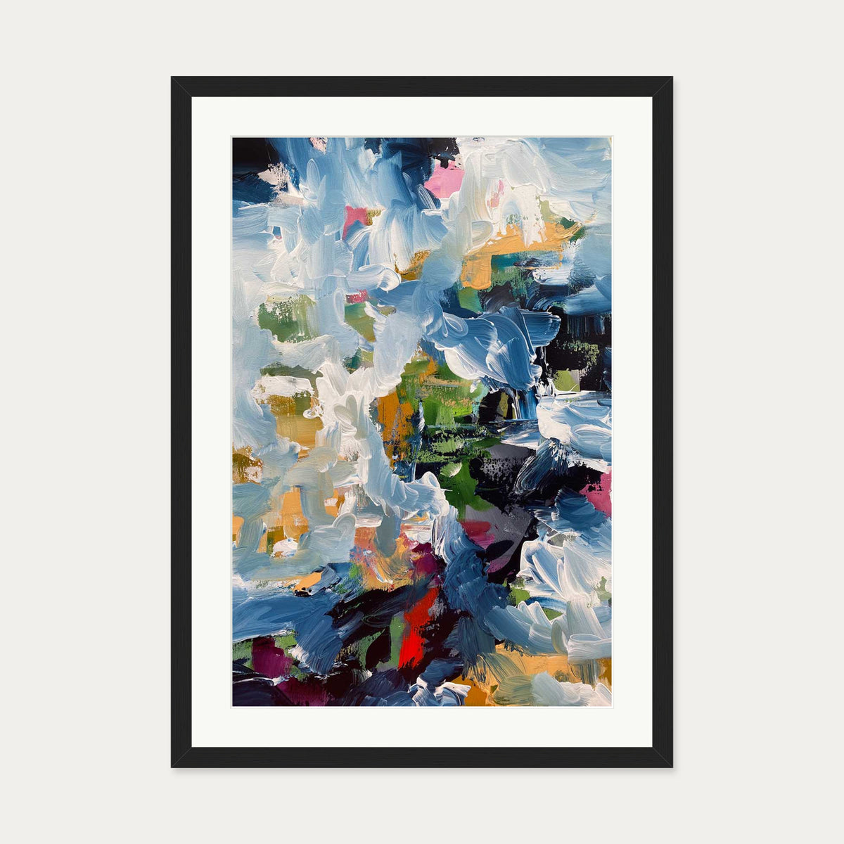 Abstract 488 Art Print — 50 x 70 cm — Black Frame