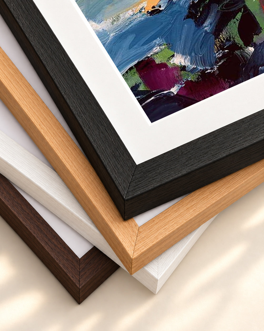 Abstract 488 Art Print — framed print corner with 5 cm mount and bevel