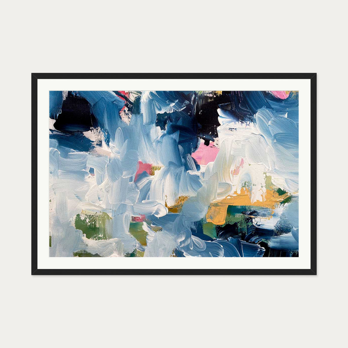 Abstract 489 Art Print — 70 x 100 cm — Black Frame