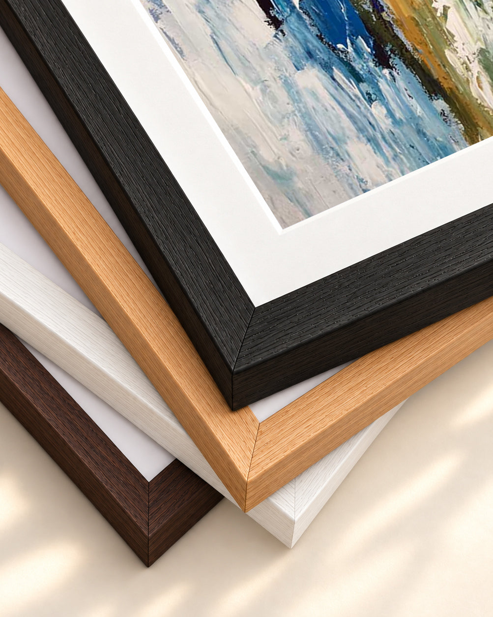 Abstract 49 Art Print — framed print corner with 5 cm mount and bevel