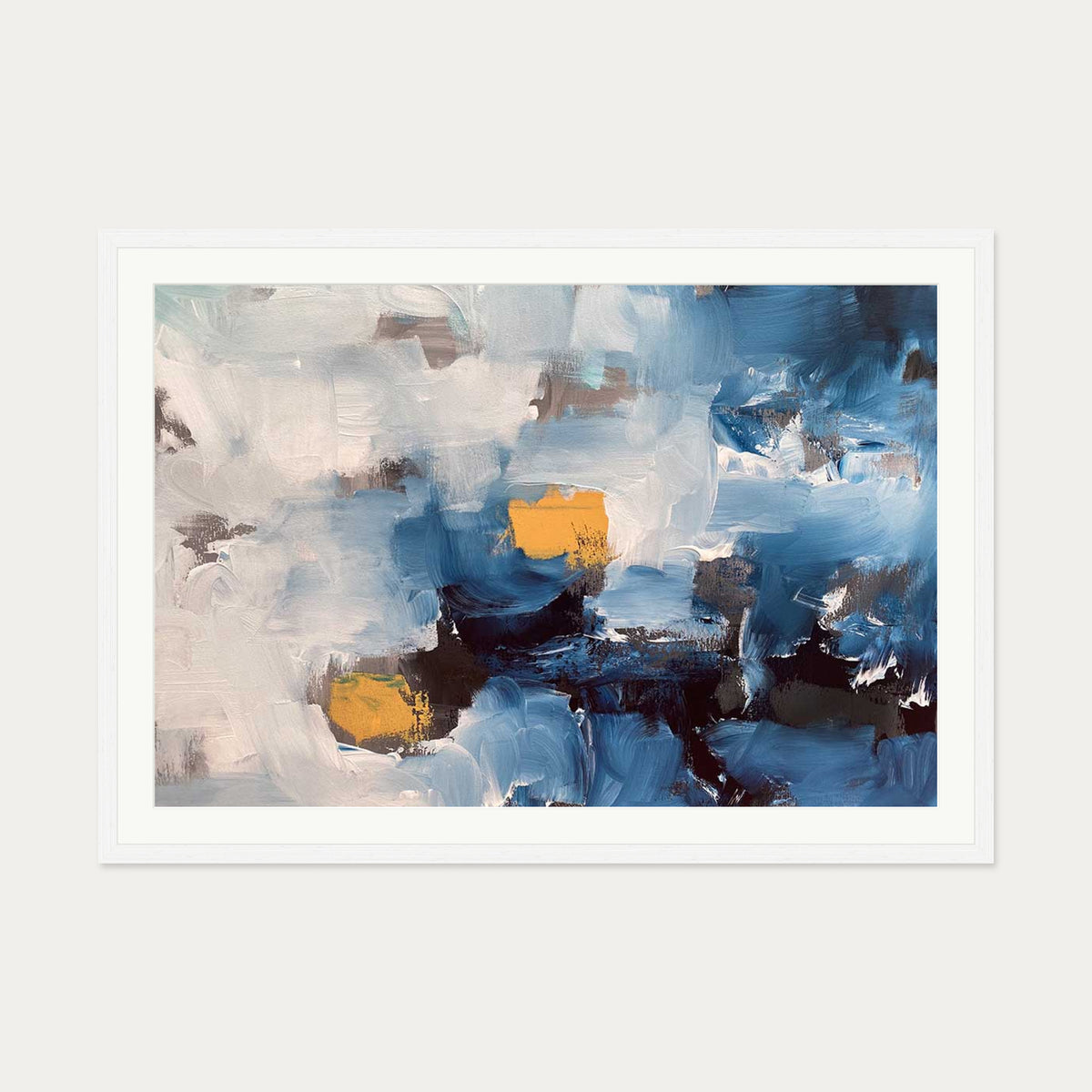 Abstract 490 Art Print — 70 x 100 cm — White Frame