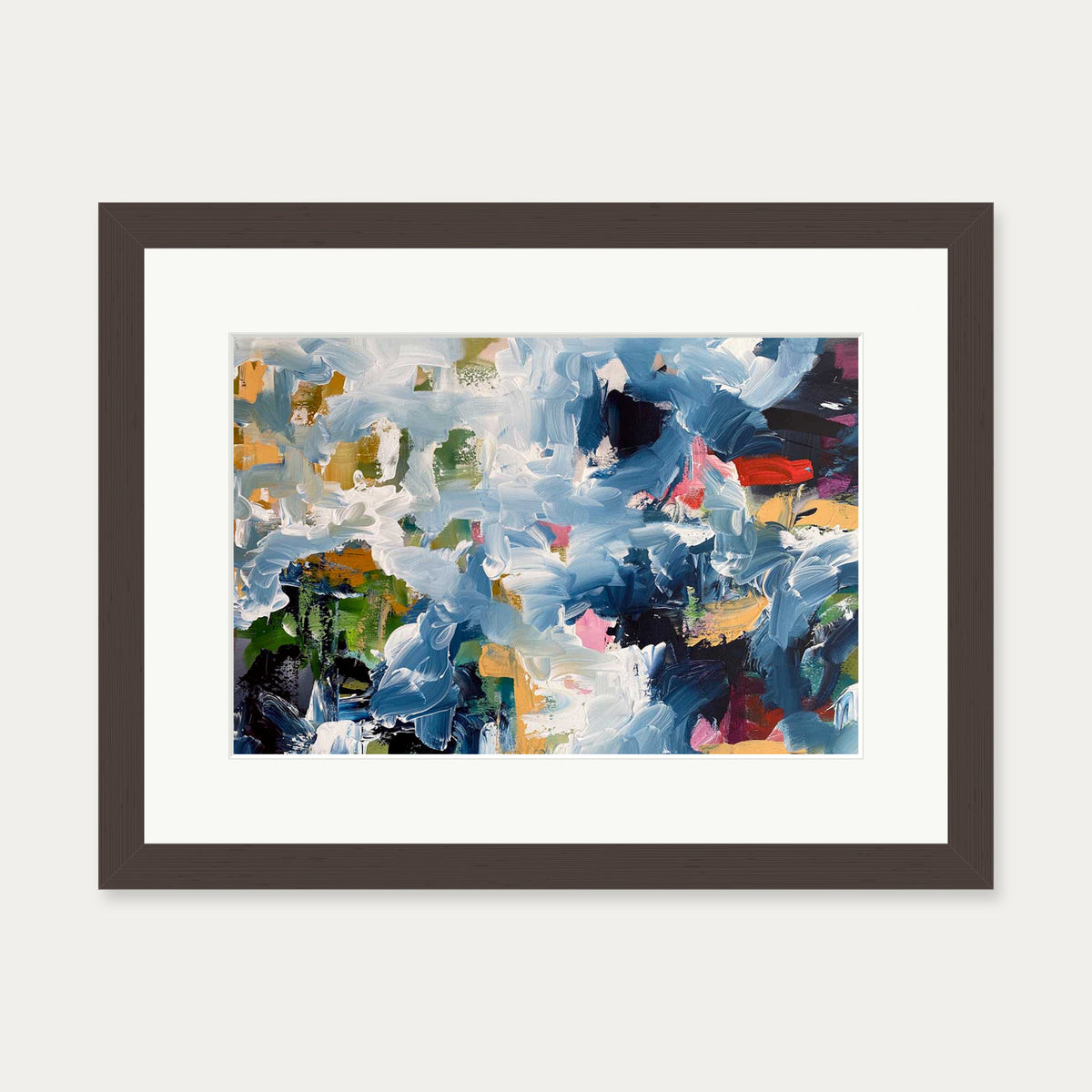 Abstract 493 Art Print — 30 x 40 cm — Brown Frame