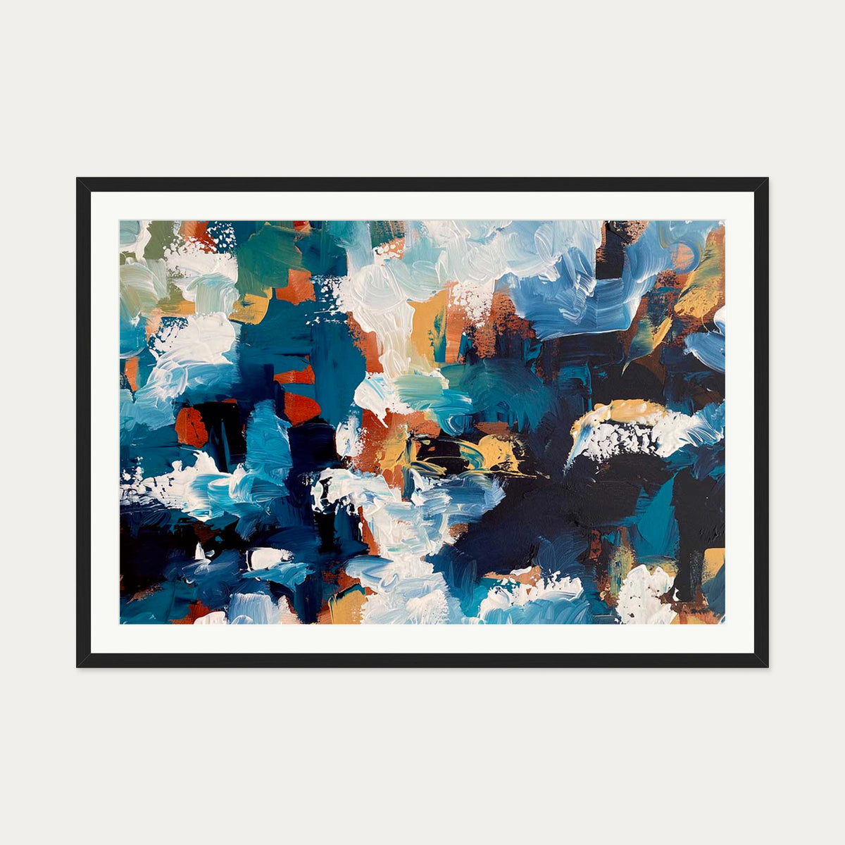 Abstract 494 Art Print — 70 x 100 cm — Black Frame