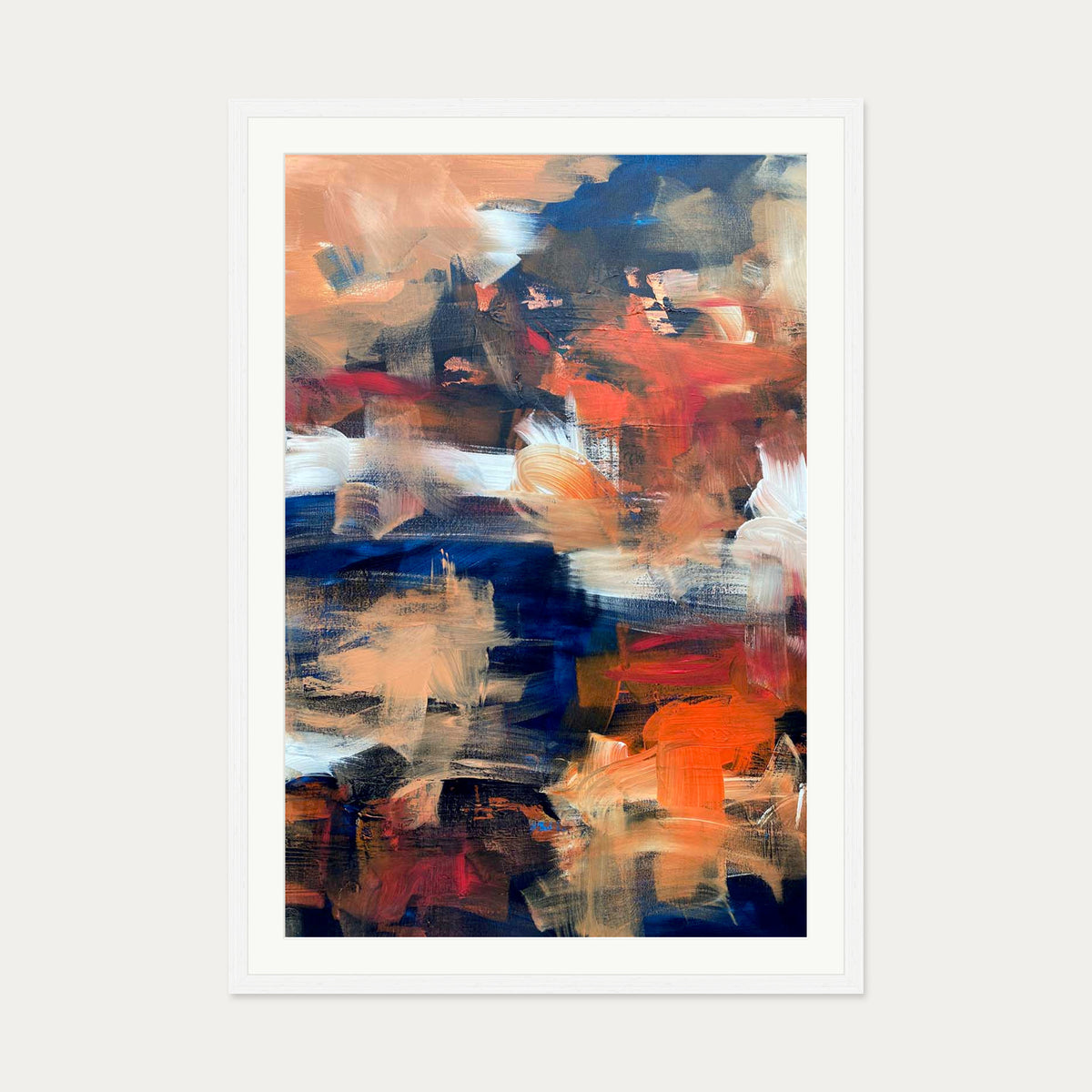 Abstract 495 Art Print — 70 x 100 cm — White Frame