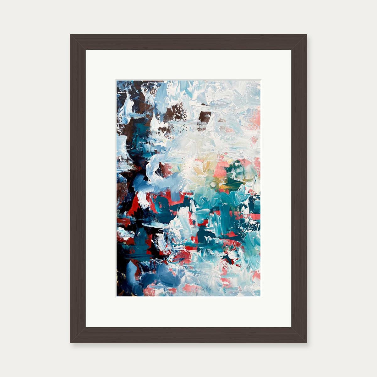 Abstract 496 Art Print — 30 x 40 cm — Brown Frame