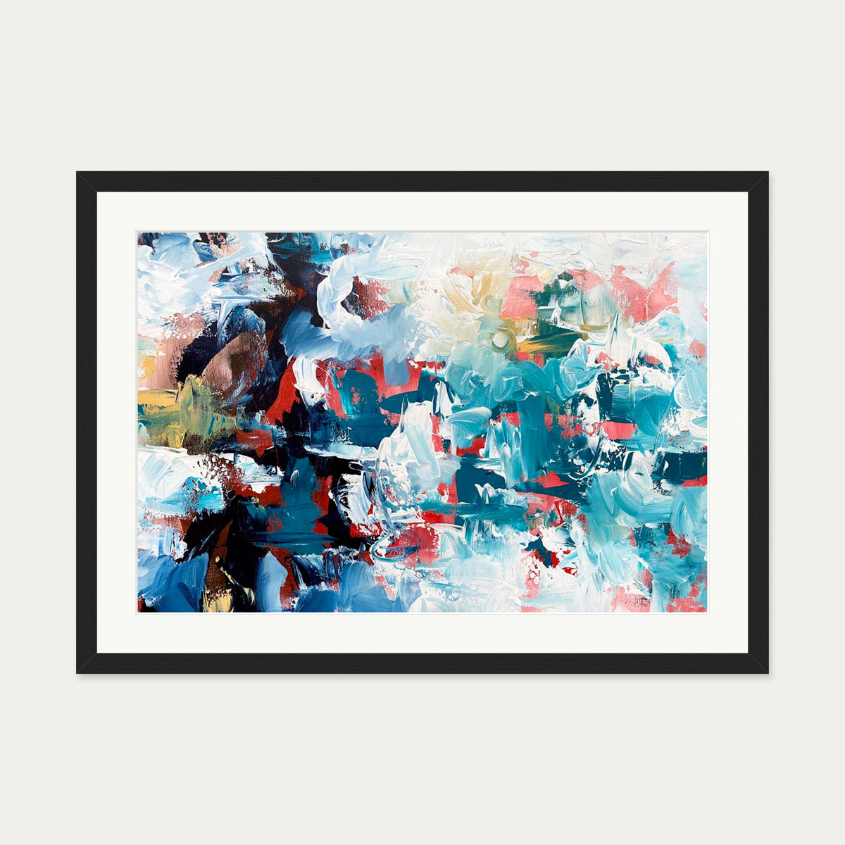 Abstract 498 Art Print — 50 x 70 cm — Black Frame