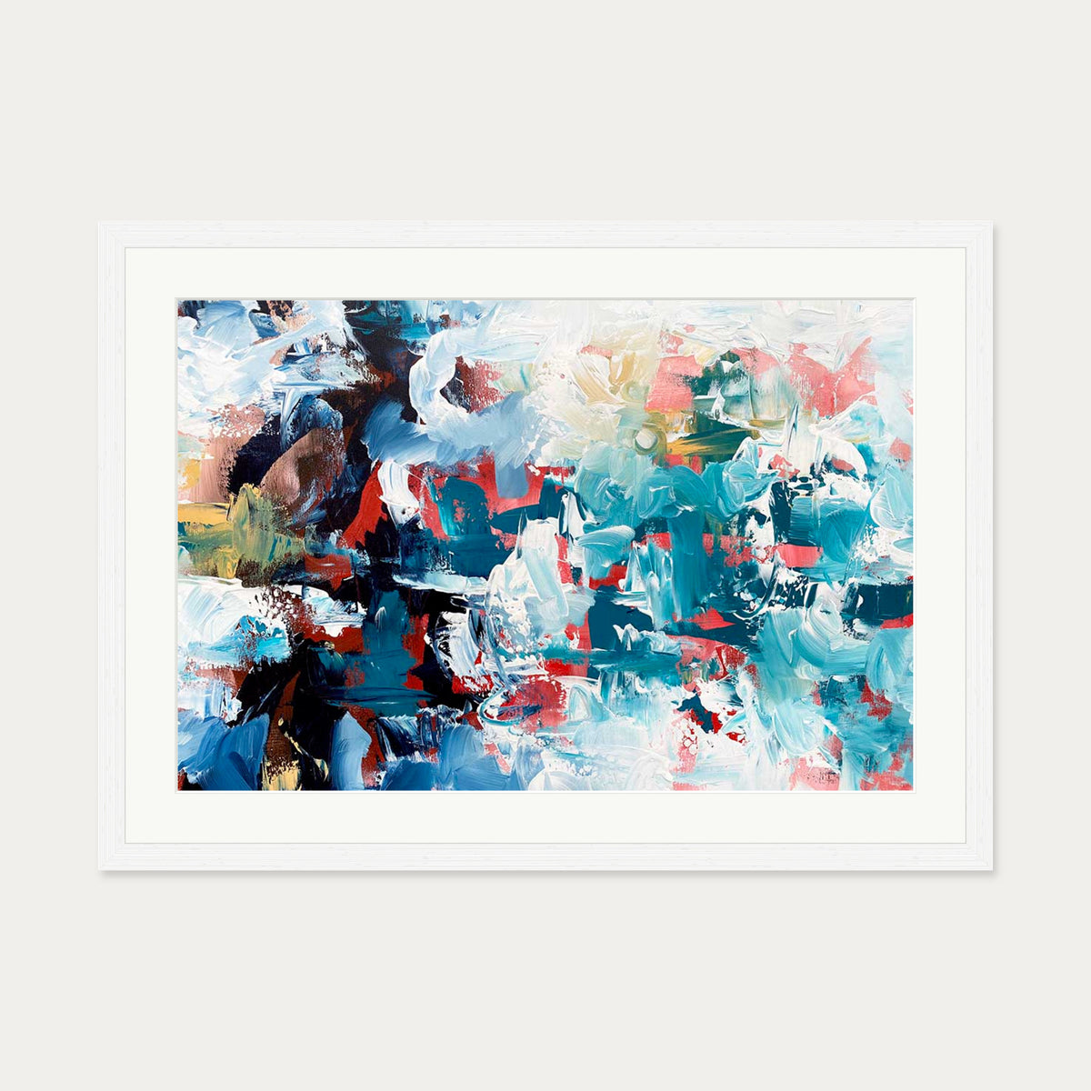 Abstract 498 Art Print — 50 x 70 cm — White Frame