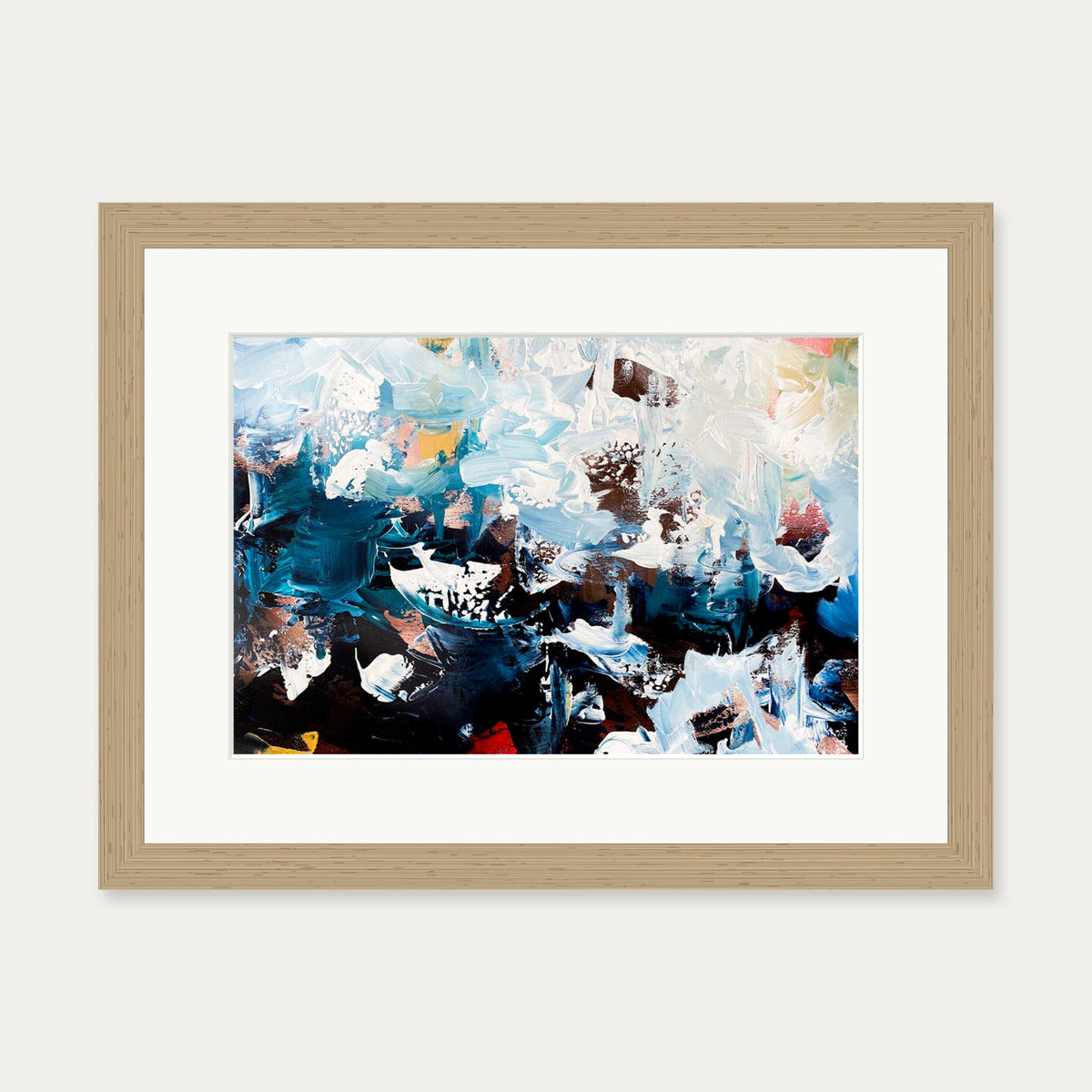 Abstract 499 Art Print — 30 x 40 cm — Oak Frame