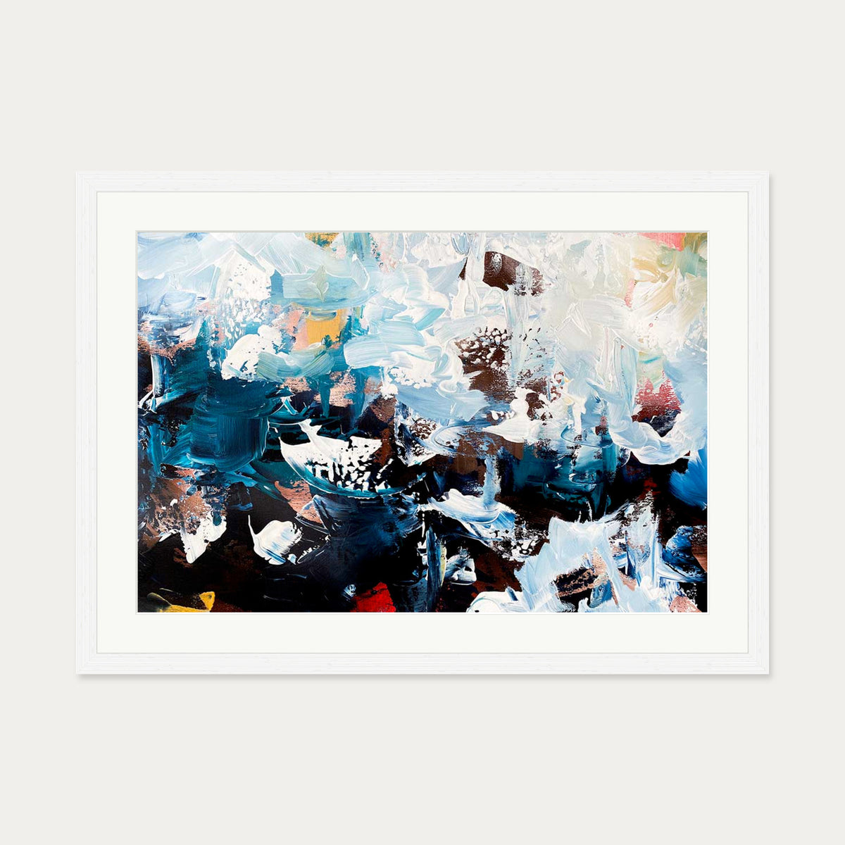 Abstract 499 Art Print — 50 x 70 cm — White Frame