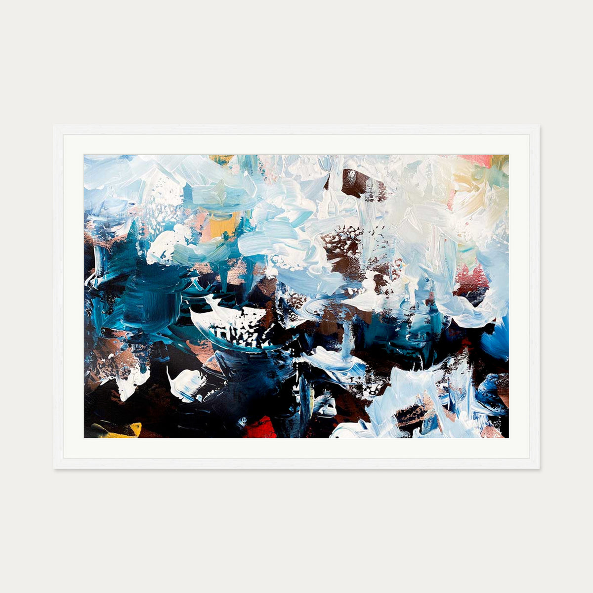 Abstract 499 Art Print — 70 x 100 cm — White Frame