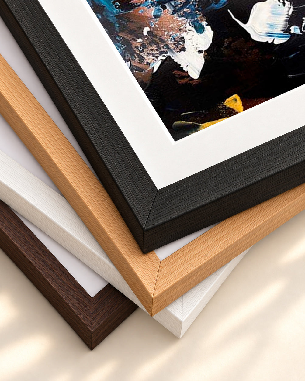 Abstract 499 Art Print — framed print corner with 5 cm mount and bevel
