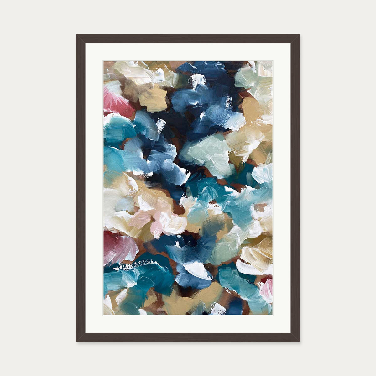Abstract 500 Art Print — 50 x 70 cm — Brown Frame