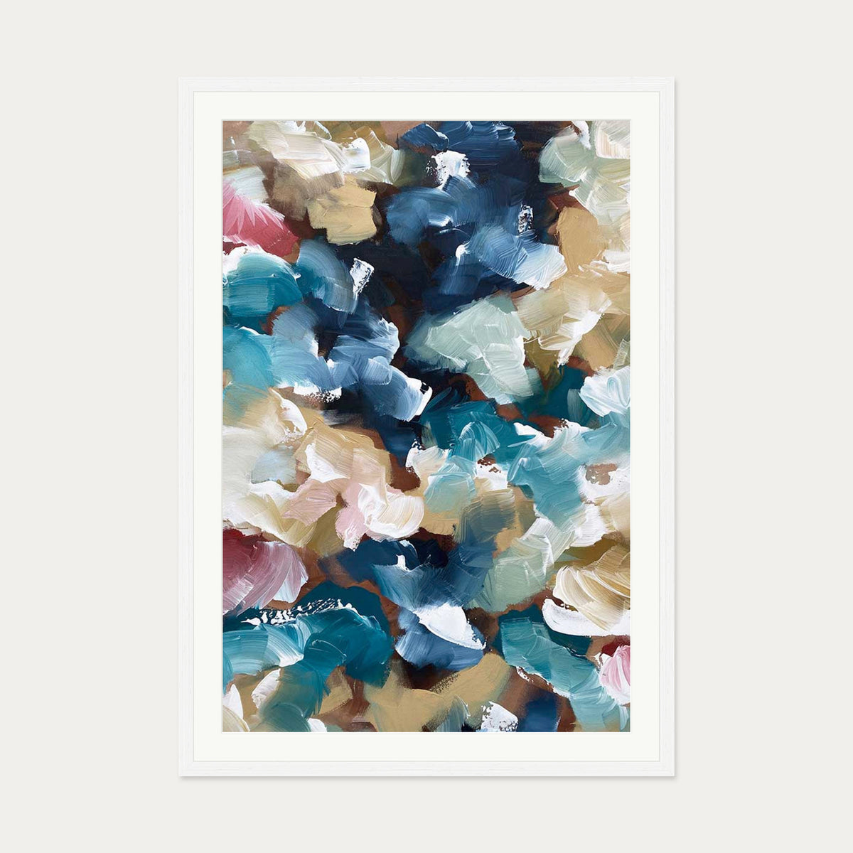 Abstract 500 Art Print — 70 x 100 cm — White Frame