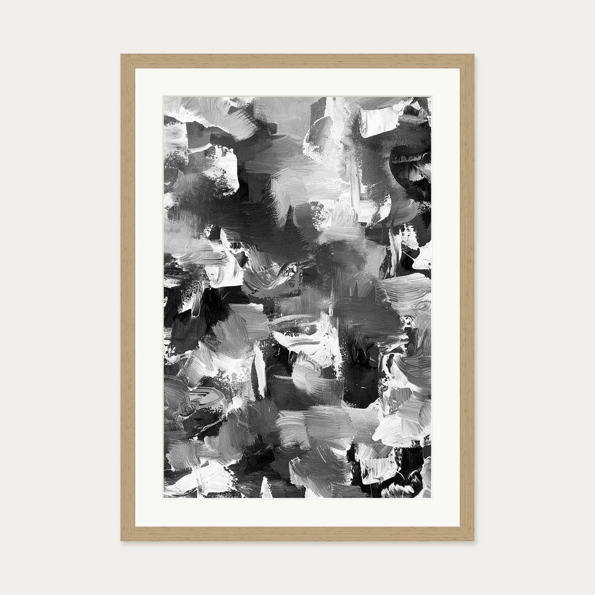 Abstract 501 Art Print — 50 x 70 cm — Oak Frame