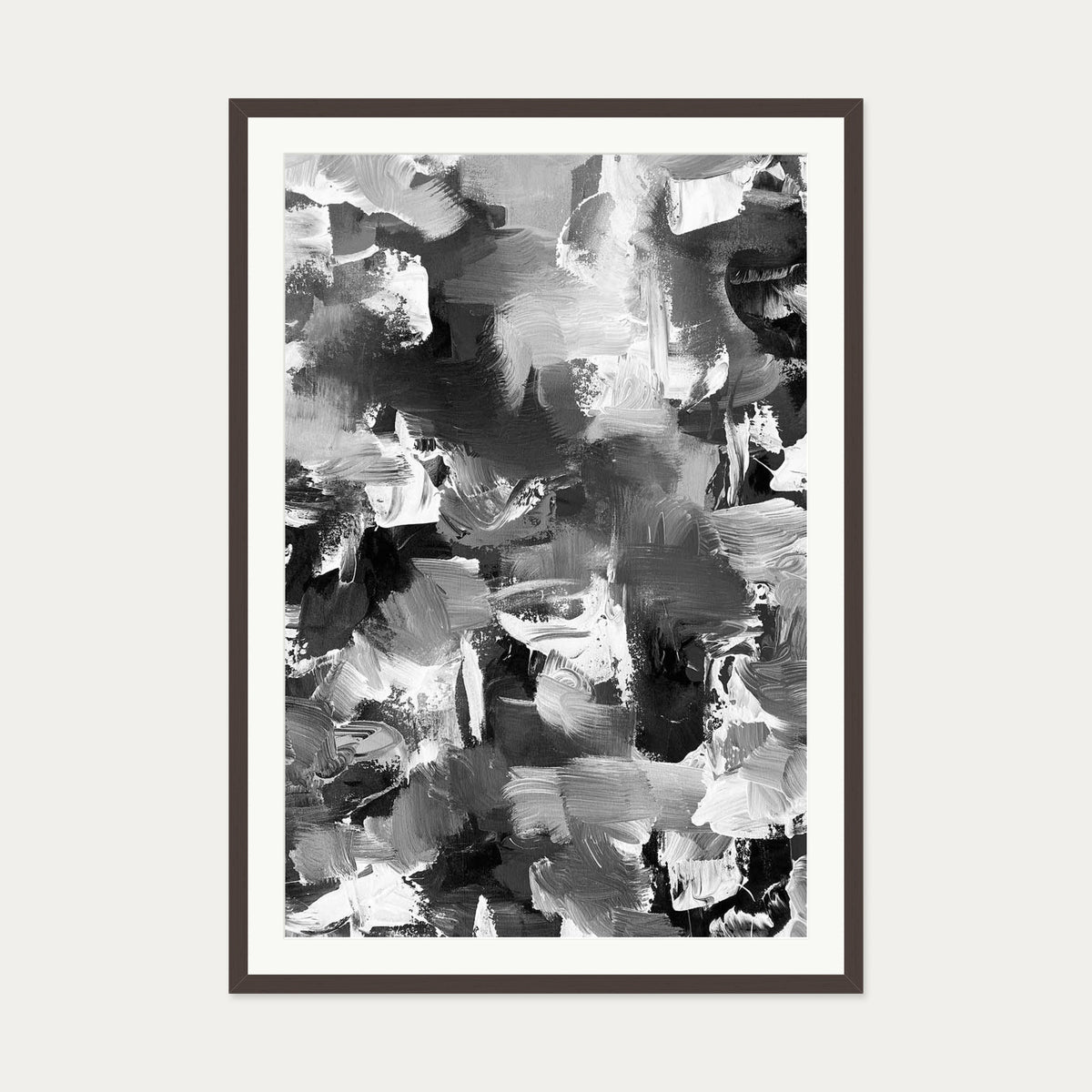 Abstract 501 Art Print — 70 x 100 cm — Brown Frame