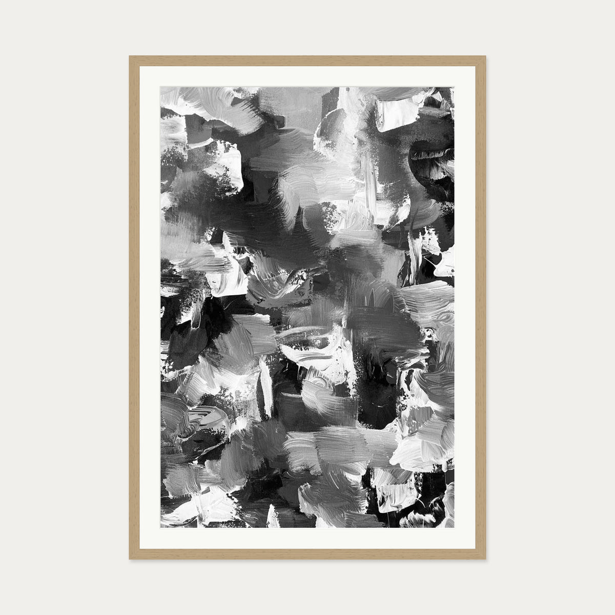 Abstract 501 Art Print — 70 x 100 cm — Oak Frame