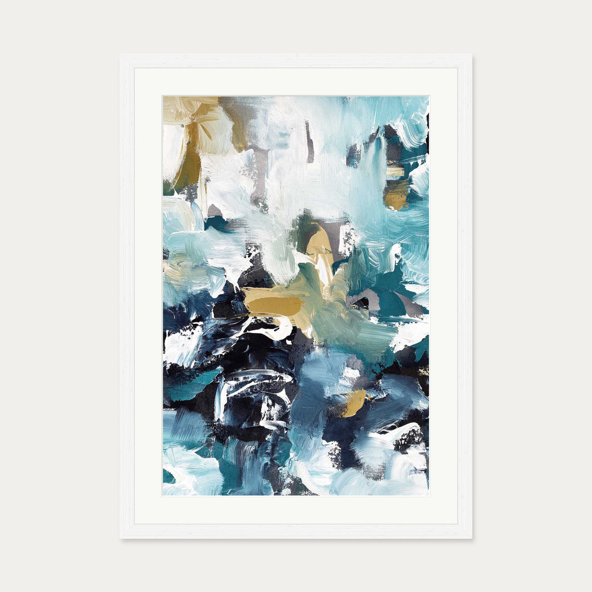 Abstract 502 Art Print — 50 x 70 cm — White Frame
