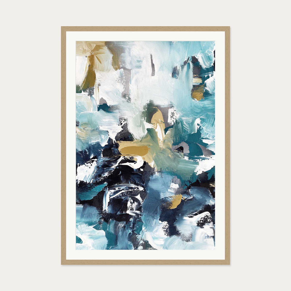Abstract 502 Art Print — 70 x 100 cm — Oak Frame
