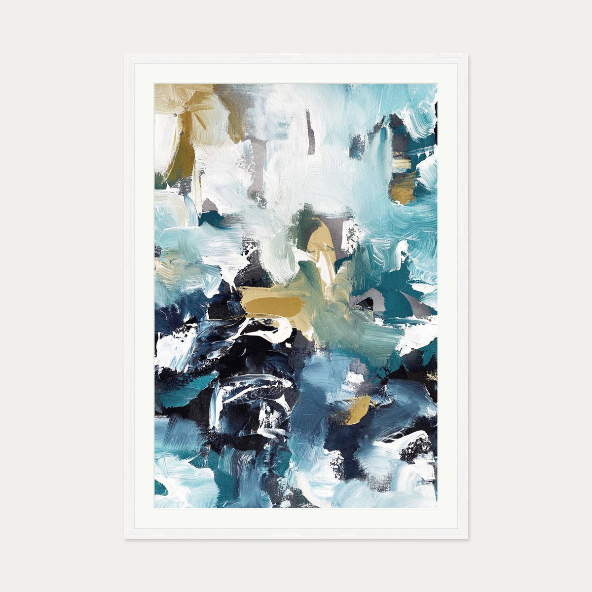 Abstract 502 Art Print — 70 x 100 cm — White Frame