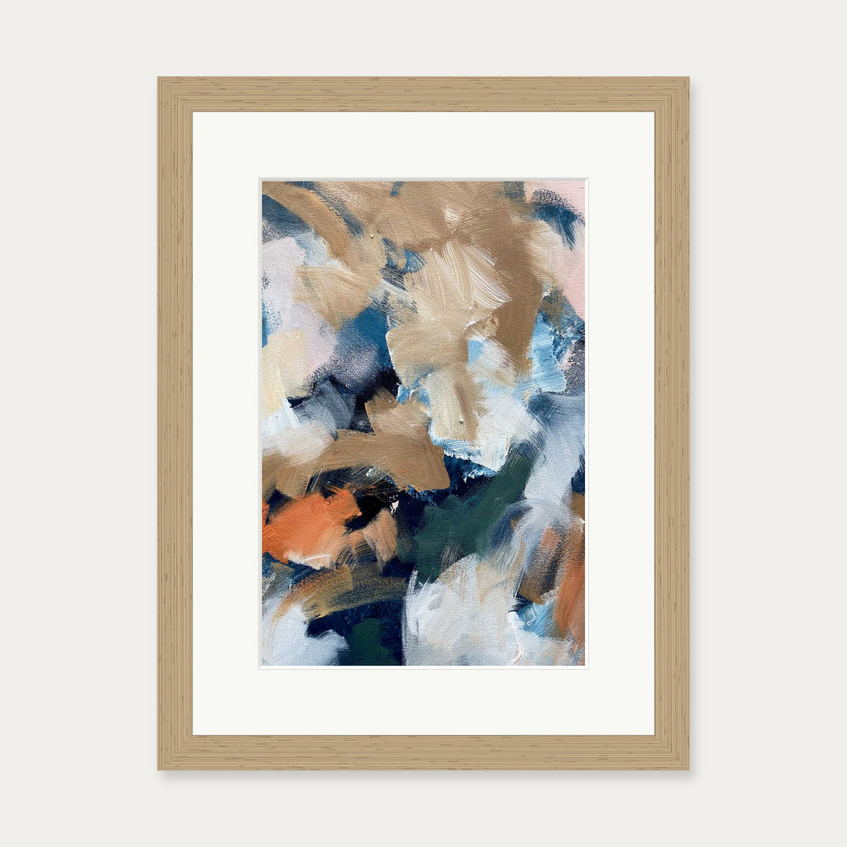 Abstract 505 Art Print — 30 x 40 cm — Oak Frame